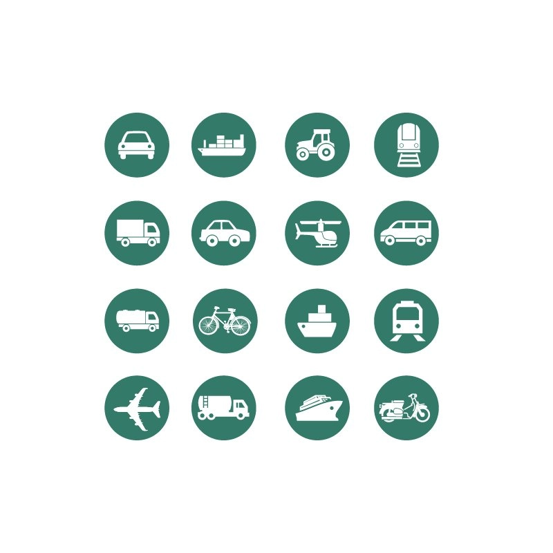 Transportation Icons Collection Design Free Vector