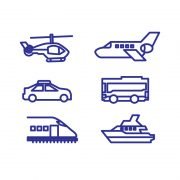 Transportation Line Icons Collection Design Free Vector