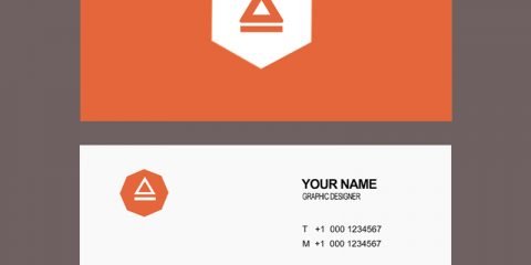 Agency Business Card Design in Orange Color Free PSD Download