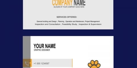 Animals Company Business Card Mockup Template Design Free PSD Download