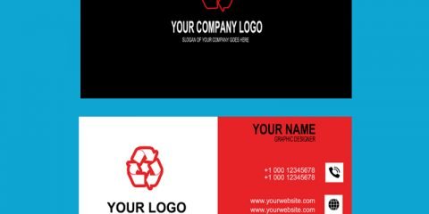 Audit Company Red & Black Business Card Template Design Free PSD