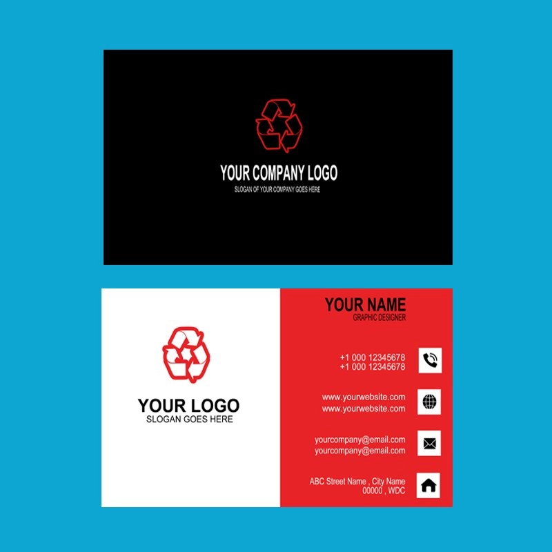Audit Company Red & Black Business Card Template Design Free PSD