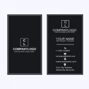 Black Vertical Business Card Mockup Design Template Free PSD