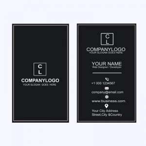 Black Vertical Business Card Mockup Design Template Free PSD