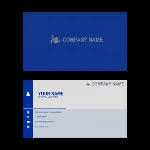 Company Professional Business Card Template Design in Blue Color
