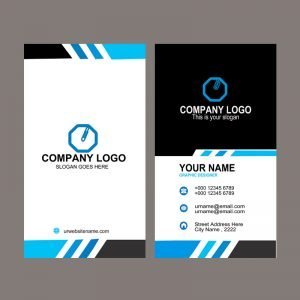 Company Vertical Business Card Template Design Free PSD Download