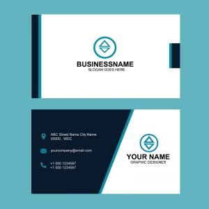 Dark Blue Business Card Template Design Free PSD Download