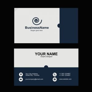 Dark Gray Company Business Card Template Design Free PSD Download