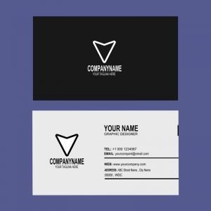 Design Company Dark Business Card Mockup Template Design Free PSD Download