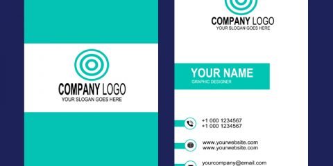 Graphic Design Company Vertical Business Card Template PSD