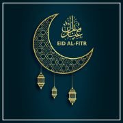 Eid Al-Fitr Festival Greeting Card Vector Design Free Download