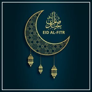 Eid Al-Fitr Festival Greeting Card Vector Design Free Download