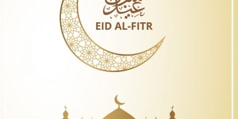 Eid Al-Fitr Greeting Card Design Free Vector Download