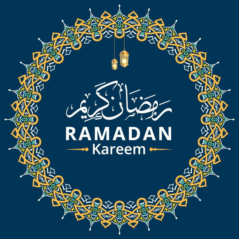 Ramadan Kareem with Mandala Decoration Vector