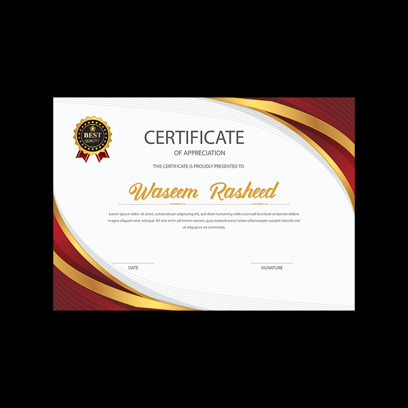 Certificate for appreciate free download in the Ai format