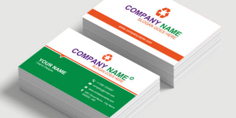 Green and Red creative business card free download psd format