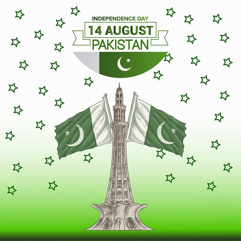 Happy Independence Day of Pakistan free download vector file