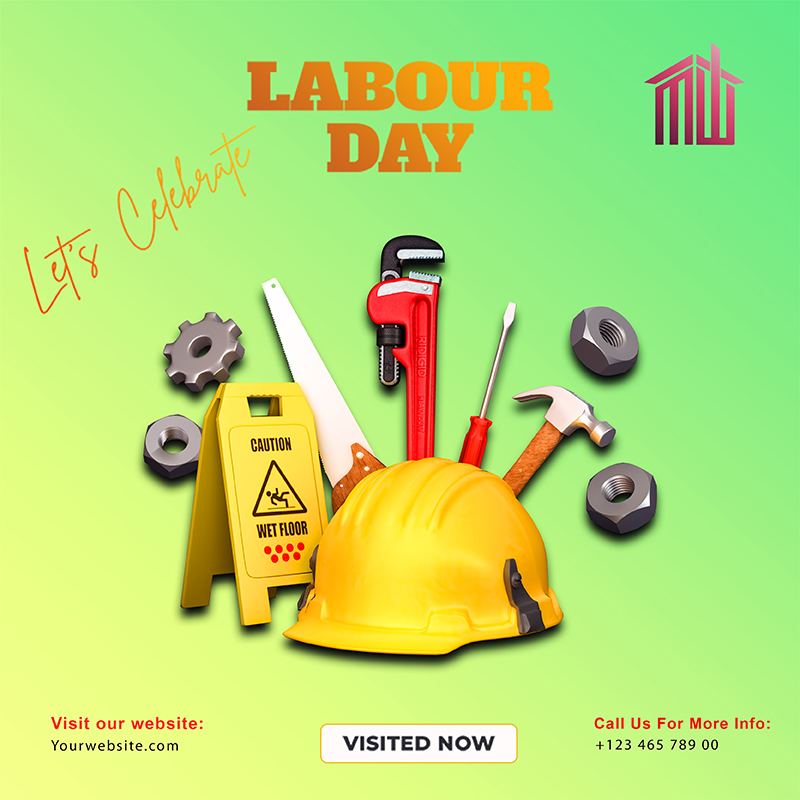 Labor day banner and poster free download in the PSD format