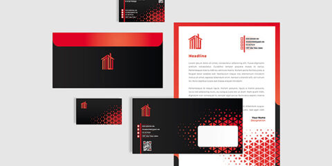 Black & Red Corporate Clean Identity Design Free Vector File Download