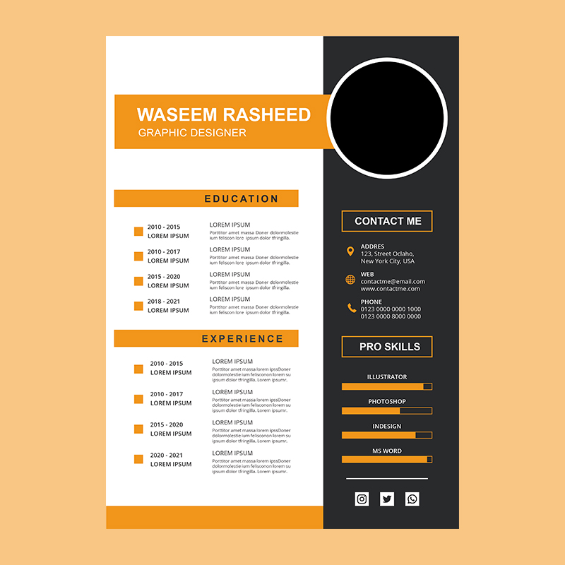 CV Template free download in vector format