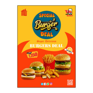 Crispy Burgers Deals poster free download in the PSD format