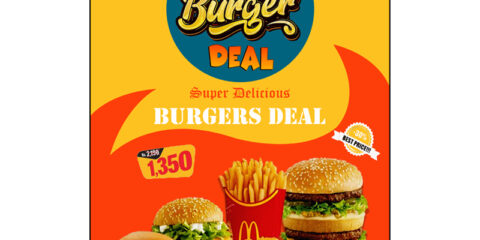 Crispy Burgers Deals poster free download in the PSD format