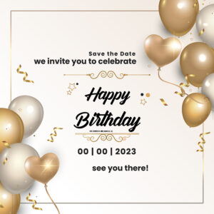 Happy Birthday Greetings and invitation free download in the vector format