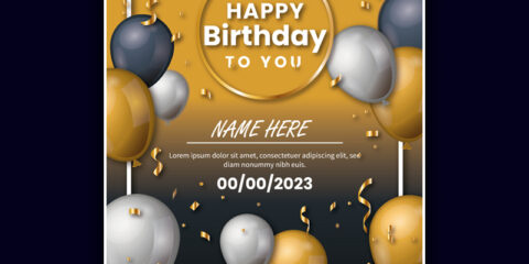 Happy Birthday to you wish poster free download in vector format