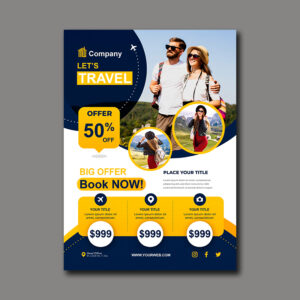 Let's Travel with us Template free download in the vector