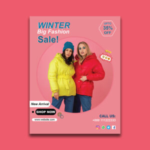 Winter Shopping Template Flyer free download vector