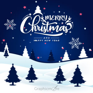 Happy Merry Christmas Poster free download in the vector format