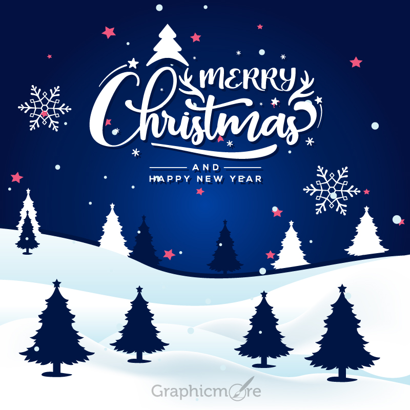 Happy Merry Christmas Poster free download in the vector format
