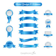 Ribbons and Badges free download in the vector formats