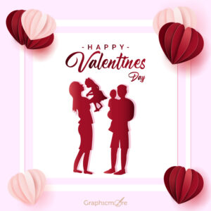 14th February Happy Valentines Day Greeting Card free download in the vector