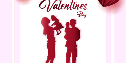 14th February Happy Valentines Day Greeting Card free download in the vector
