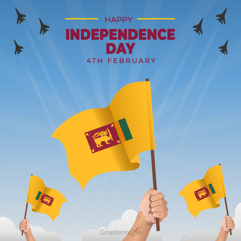 Sri Lanka Independence Day poster free vector download