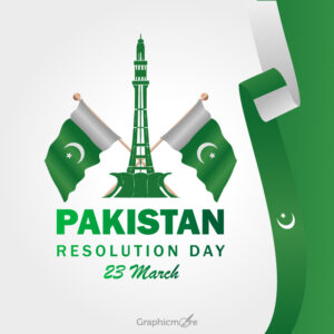 23 March Resolution Day of Pakistan free templates download in the vector format