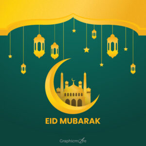 Amazing Eid-ul-Fitr Mubarak Greetings Banner Template free download in the vector format