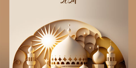 Happy Eid-ul-Fitr Mubarak Greeting Card free PSD download format