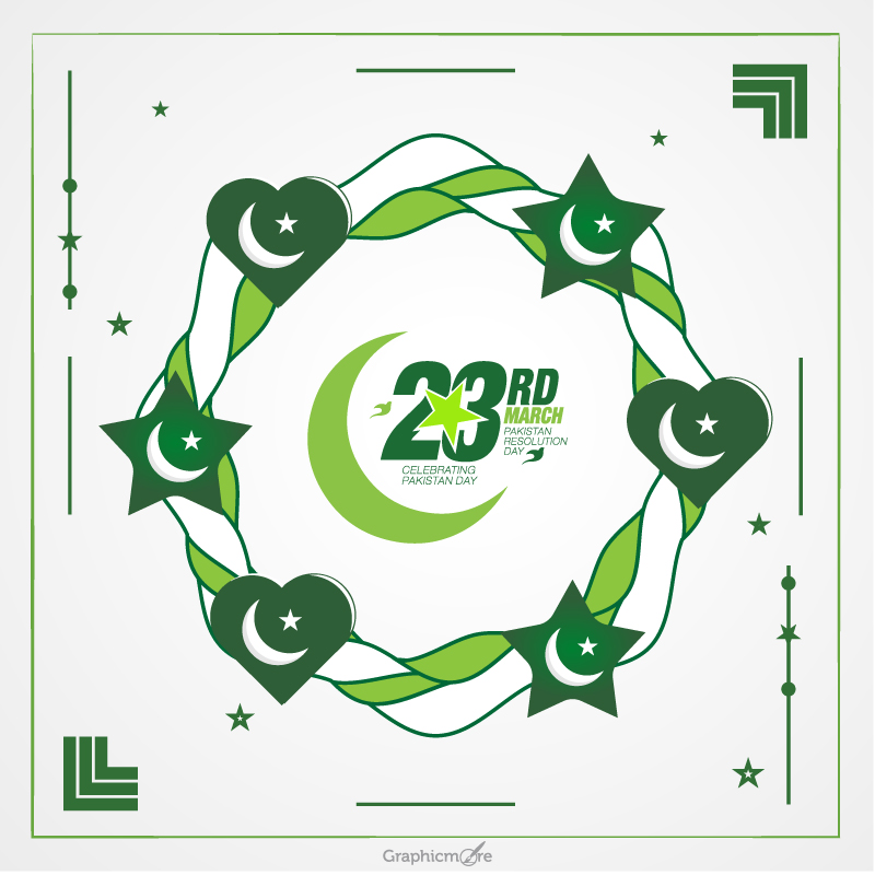 Pakistan Resolution Day Template free download in the vector formats