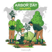 Arbor Day 25th April Templates free download in the vector format