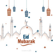 Elegant Free Eid Mubarak Greetings Banner Templates download in vector format