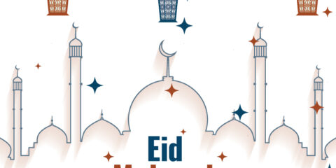 Elegant Free Eid Mubarak Greetings Banner Templates download in vector format