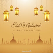Free Eid Mubarak Greetings Cards Templates download in vector format