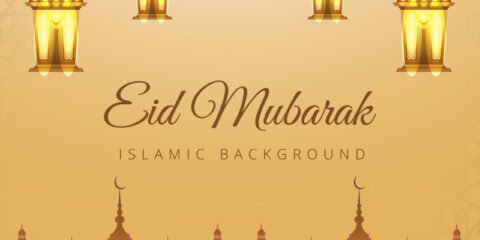 Free Eid Mubarak Greetings Cards Templates download in vector format