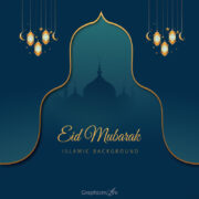Free Eid-ul-Fitr Mubarak Greetings Cards Banner Templates download in vector format