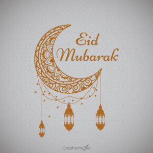 Free Simple Eid Mubarak Greetings Cards Templates download in vector format