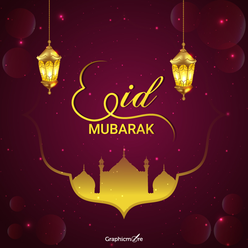 2025 Amazing Eid Mubarak Greetings Template Design free download in the vector format