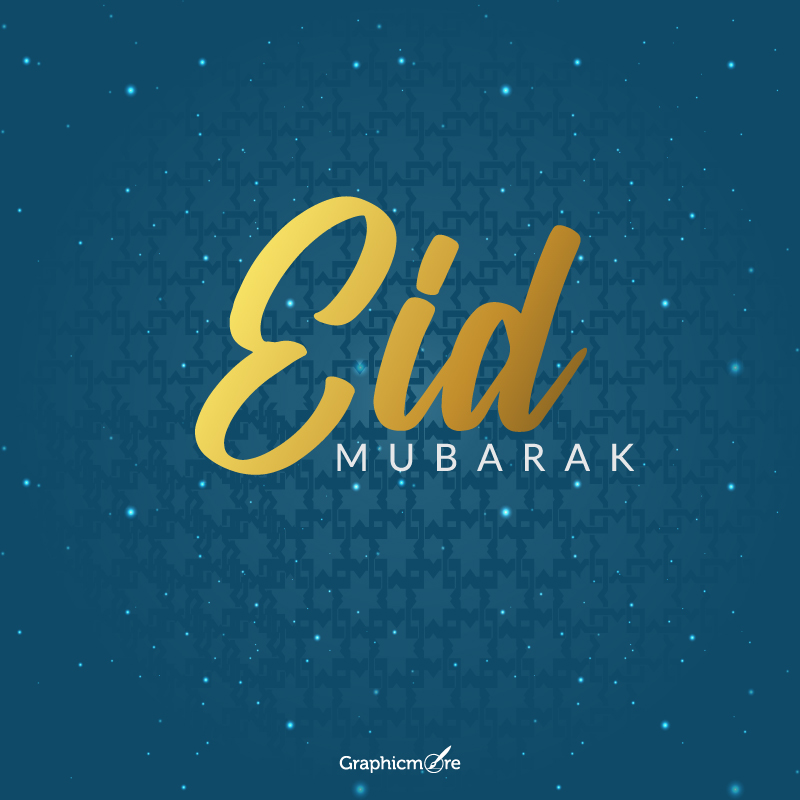 2025 Simple Eid Mubarak Greetings Template Design free download in the vector format