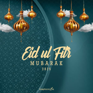 Amazing Eid-ul-Fitr 2025 Mubarak Template Design free download in the PSD format